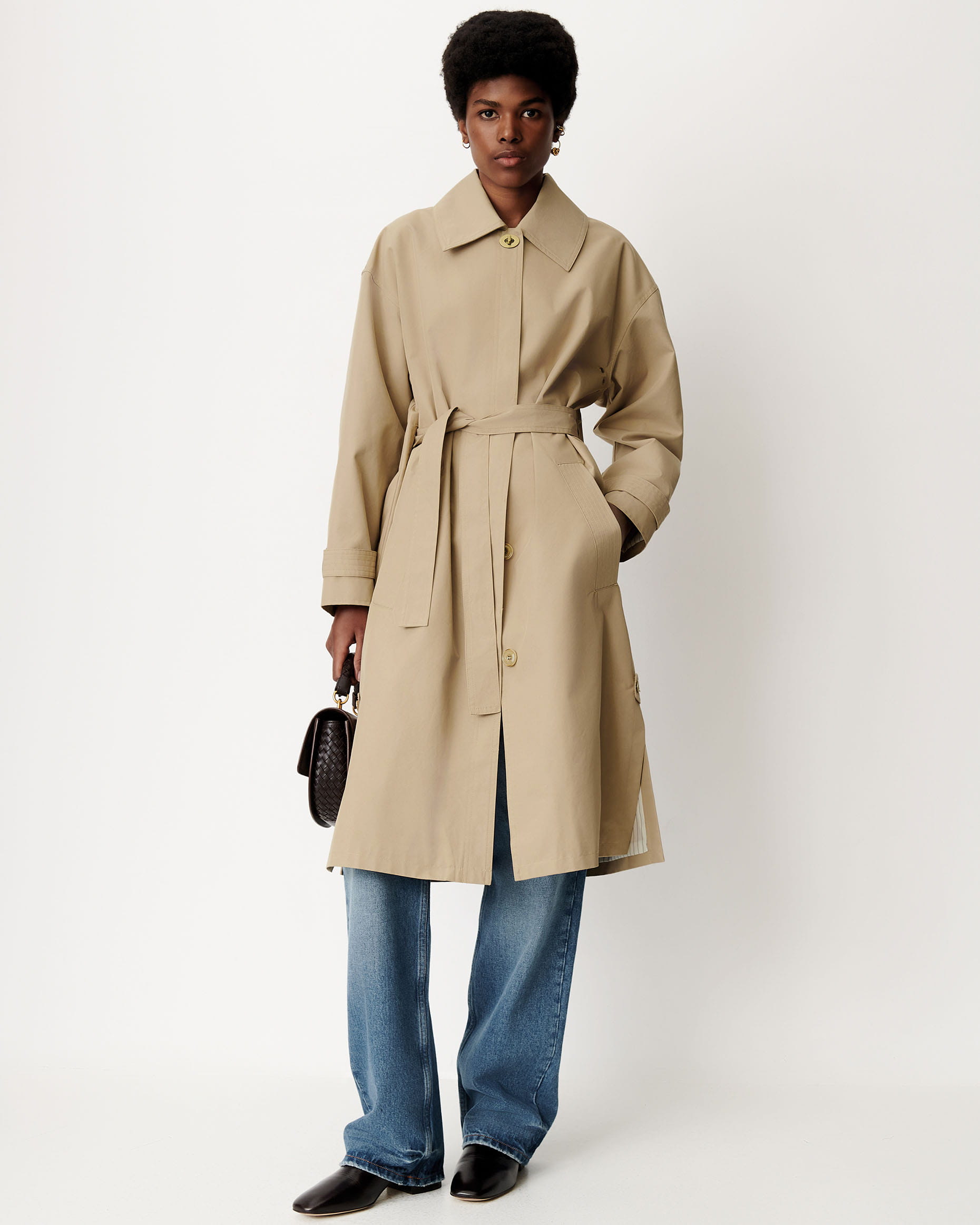 新品 deres weightlessness silk trench coat TRENCHLISS Riverstone | Trench coat | SESSÙN Official website